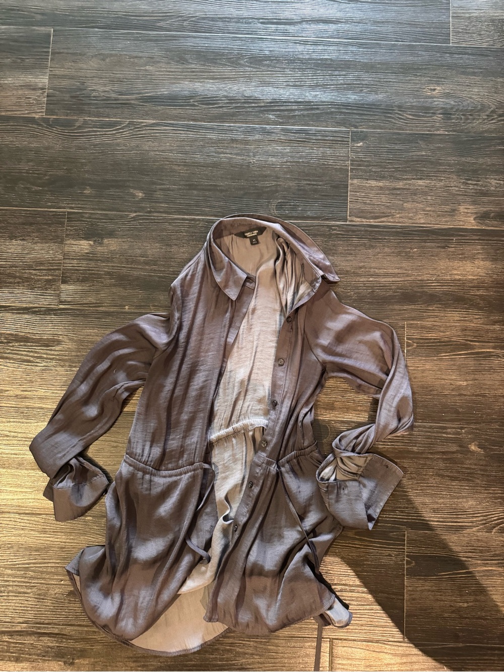 Simply Vera Vera Wang Slate Button-Up Blouse